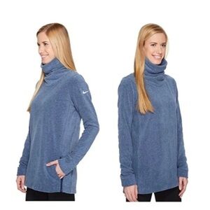 Nike Women's Heathered Slate Blue Turtleneck Pullover Dri Fit SIZE XL